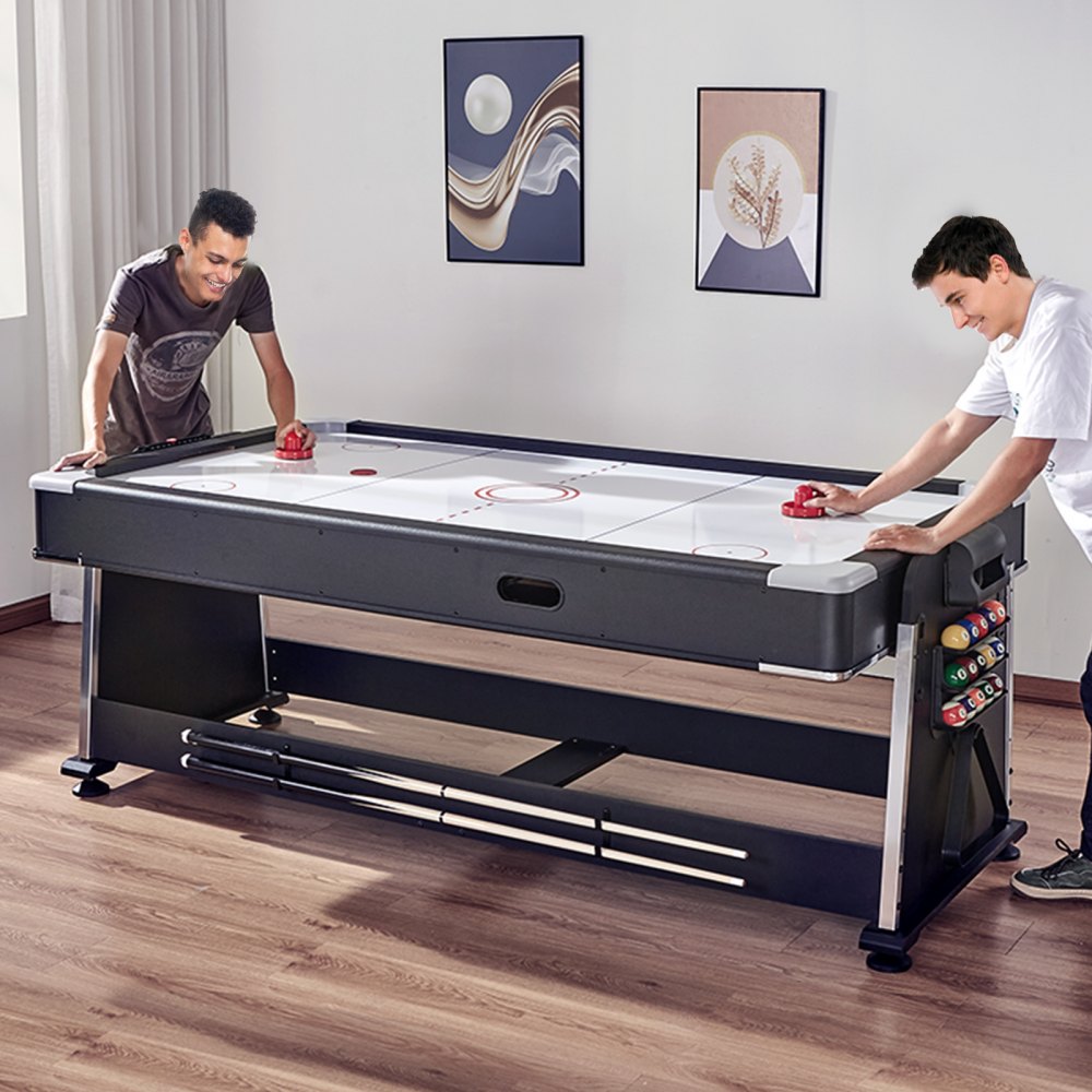 VEVOR 3-in-1 Rotating Swivel Multi Game Table with Air Hockey, Billiards/Pool, and Table Tennis, 88" Hockey Table for Game Room Family Home, Arcade Gaming Set, All Accessories For Each Game Included
