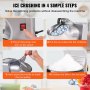 VEVOR Electric Ice Crusher Machine Ice Shaving Machine Ice Shaver 100 kg/h, Stainless Steel Ice Crusher Shaver 300 W, 390x260x310 mm with Plastic Shell & Additional Blades Silver