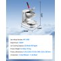 VEVOR Commerciële ijscrusher 100 kg per uur, elektrische sneeuwkegelmachine met 4 messen, roestvrijstalen ijscrusher met kom en deksel 300 W 2000 tpm, ijsschaafmachine zilver