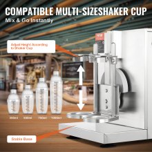 VEVOR Milkshake Machine, 120W Commercial Milk Tea Shaker Machine, Double Head Milkshake Mixer Machine, 0-180s Adjustable Milkshake Blender, with 1L PC Cup, for Milk Tea Shop
