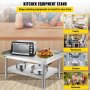 VEVOR Stainless Steel Appliance Grill Stand Stainless Steel Table, 152 x 76 x 61 cm Grill Stand Table with Adjustable Storage Area, Appliance Stand Grill Table for Hotel, Home, Restaurant Kitchen, etc.