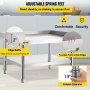 VEVOR Stainless Steel Equipment Grill Stand, 60 x 30 x 24 Inches Stainless Table, Grill Stand Table with Adjustable Storage Undershelf, Equipment Stand Grill Table for Hotel, Home, Restaurant Kitchen