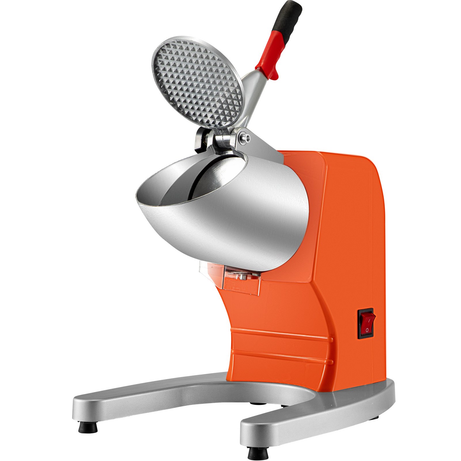 VEVOR Electric Ice Shaver Crusher Snow Cone Maker Machine with Dual Stainless Steel Blades 210LB/H Shaved Ice Machine 300W 1450 RPM with Ice Plate & Additional Blade for Home and Commercial Use Orange