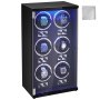 VEVOR Watch Winder, Automatische Watch Winder, Watch Winder voor Automatische Horloges, Automatische Watch Winder met Ruimte voor 6 Horloges, LED Verlichting, Verstelbare Bandlengte 150-207 mm
