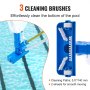 VEVOR Portable Pool Vacuum, Handheld Pool Vacuum Cleaner with 3 Scrub Brushes & 56" 6 Sections Pole, Swimming Pool Jet Cleaner for Above Ground Pool, Inflatable Pool, Spas, Ponds & Fountains
