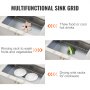 VEVOR 1 Pcs Sink Guard, 725 x 395 x 25.4mm Sink Grates with Centered Holes, Stainless Steel Drain Sink Grate, Large Sink Floor Grids, Bowl Rack Sink Accessories