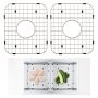 VEVOR 2 Pcs Sink Guards, 348 x 295 x 25.4mm Sink Grates with Centered Holes, Stainless Steel Drain Sink Grate, Large Sink Floor Grids, Bowl Rack Sink Accessories