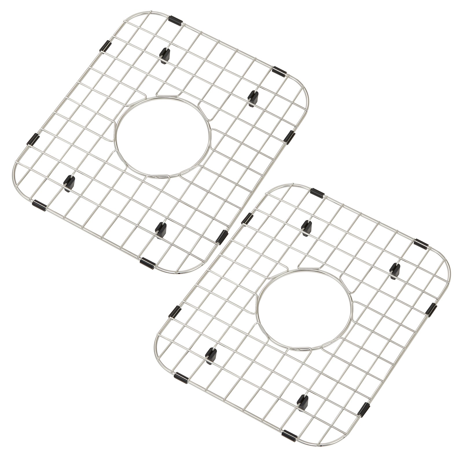 VEVOR 2 stuks gootsteenbeschermers, 348 x 295 x 25,4 mm gootsteenroosters met gecentreerde gaten, roestvrijstalen afvoergootsteenrooster, grote gootsteenvloerroosters, spoelbakaccessoires