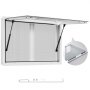 VEVOR Concession Window 92x61 cm, Aluminum Alloy Service Window for Food Truck, Up to 85 Degrees Stand Serving Window with 2 Sliding Windows, Awning Door, and Drag Hook, for Concession Trailers