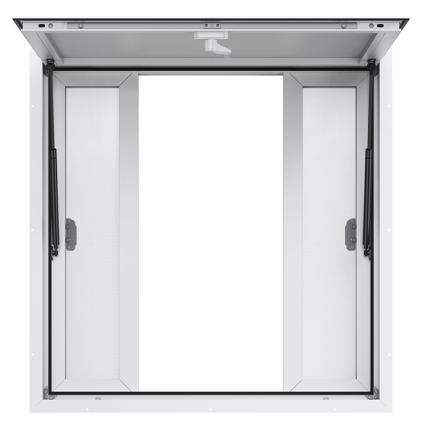 VEVOR Concession Window 36"x36", Aluminum Alloy Food Truck Service Window with 4 Horizontal Sliding Windows & Awning Door & Drag Hook, Up to 85 Degrees Serving Window for Food Truck Concession Trailer