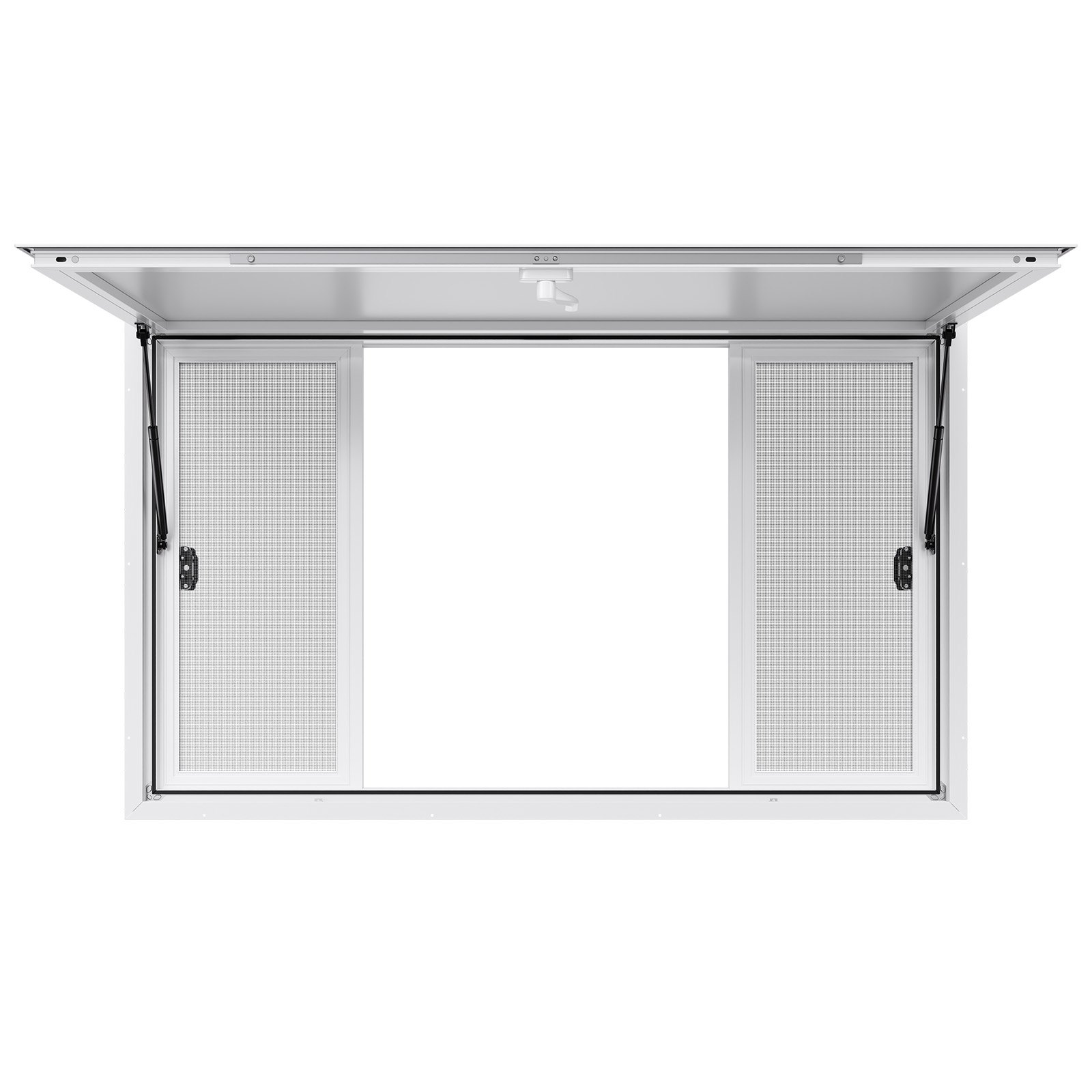 VEVOR Concession Window 152x92 cm, Aluminum Alloy Service Window for Food Truck, Up to 85 Degrees Stand Serving Window with 4 Sliding Windows, Awning Door, and Drag Hook, for Concession Trailers