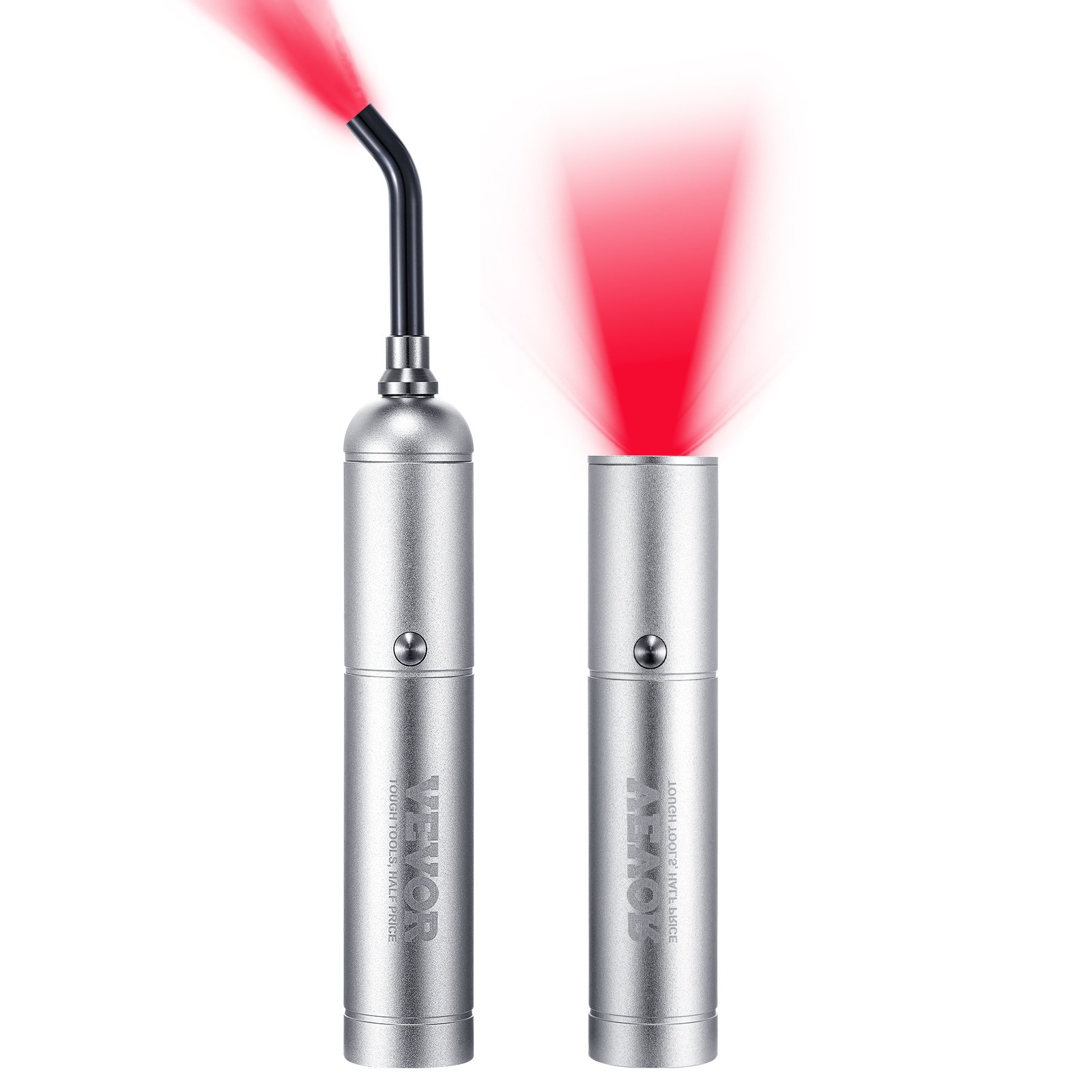 VEVOR Red Light Therapy Device with Removable Tip, 2 in 1 Facial & Body Light Therapy Wand for Joint Mouth Nose Ear, Handheld Red Light Healing Therapy Torch & 5 Wavelength, Pulse Mode for Pain Relief