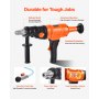 VEVOR diamantkernboormachine, maximale boordiameter 20 cm, handbediende diamantboor voor nat en droog gebruik met 4 boren en 2 instelbare snelheden (1000 / 2250 tpm) voor beton, baksteen en steen, 1500 W