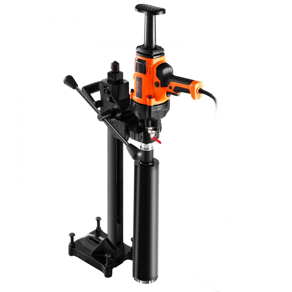 VEVOR Core Drill Machine, 0.8-6.3in Drilling Diameter Handheld Diamond Core Drill Rig with Stand and Core Drill Bit, 2000W Rugged Concrete Core Drill, Wet and Dry Use, For Concrete, Brick, Marble