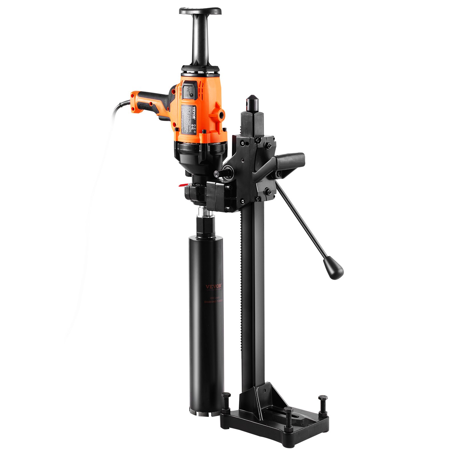 VEVOR Core Drill Machine, 0.8-6.3in Drilling Diameter Handheld Diamond Core Drill Rig with Stand and Core Drill Bit, 2000W Rugged Concrete Core Drill, Wet and Dry Use, For Concrete, Brick, Marble