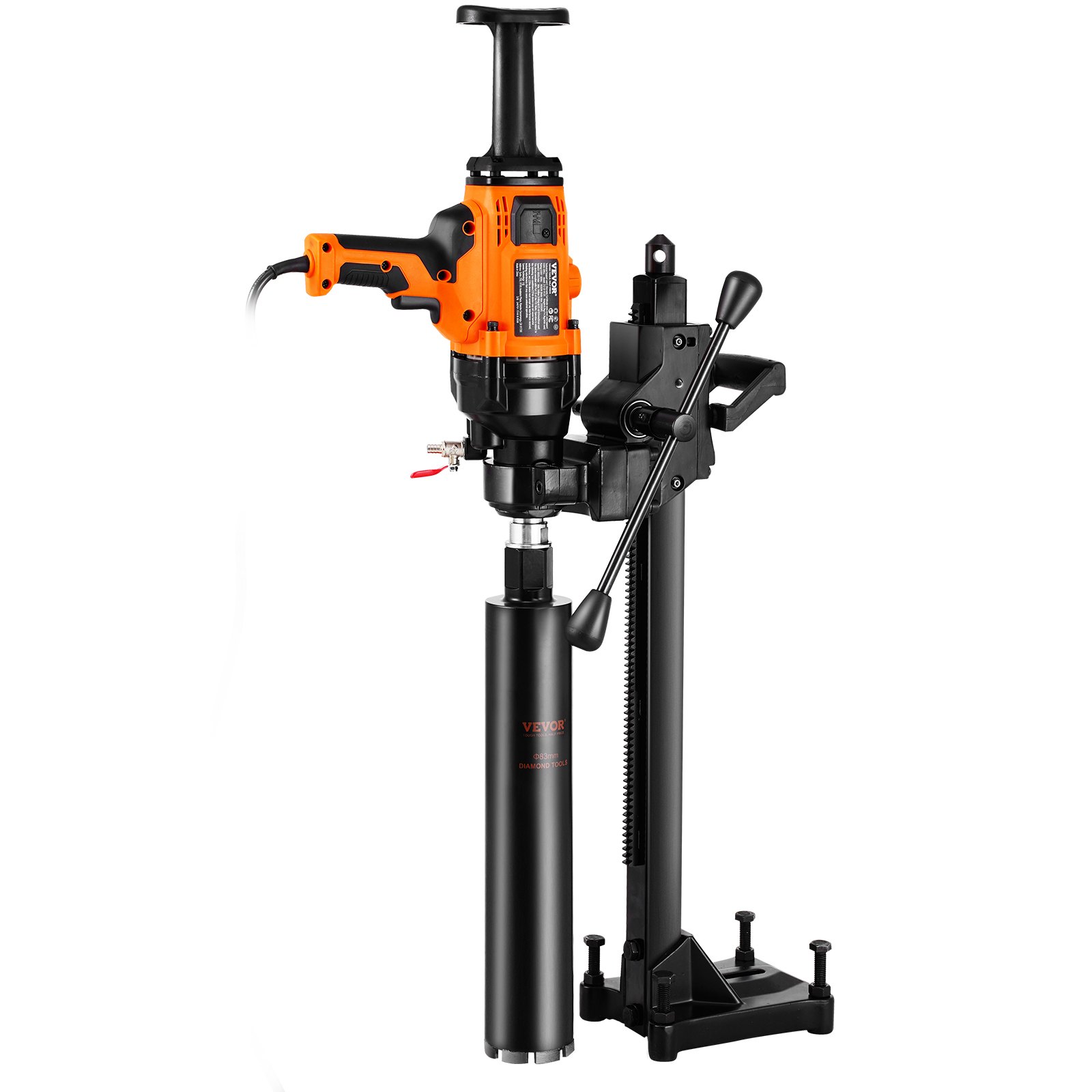 VEVOR Core Drill Machine, 0.8-6.3in Drilling Diameter Handheld Diamond Core Drill Rig with Stand and Core Drill Bit, 2000W Rugged Concrete Core Drill, Wet and Dry Use, For Concrete, Brick, Marble