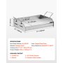 VEVOR Grillplaat Grillpan RVS Universele Rechthoekige Plaat (425x270mm) met Platte Bovenkant, Gasgrillplaat voor BBQ Grill Teppanyaki, Draagbare Familie Kookgerei met Handvat