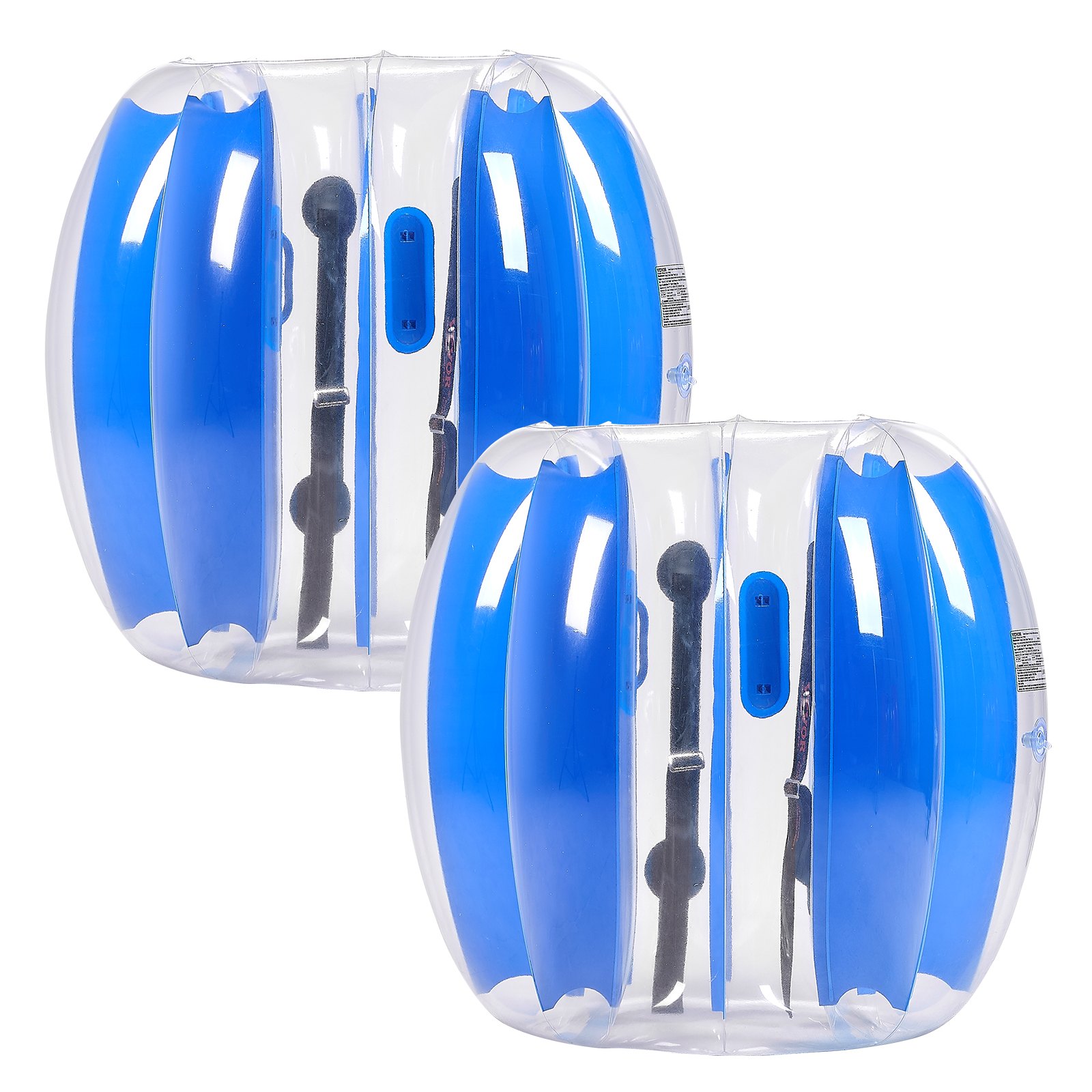 VEVOR Inflatable Bumper Balls 2-Pack, 3FT/0.9M Body Sumo Ball, Durable Thick PVC Human Hamster Bubble Knocker for Outdoor Team Gaming Play, Bopper Toy for Playground Yard Park, Blue Stripes