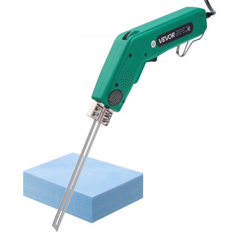 VEVOR piepschuimsnijder, 200W piepschuimsnijder, 50-500°C verstelbare schuimsnijder met 150mm en 200mm snijbladen voor KT-platen, polyethyleen, spons, rubber - Inclusief gereedschapskist