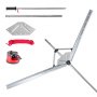 VEVOR Lake Weed Cutter, Pond Aquatic Plant Cutting Tool with 62 in Max. Cut Width, Sharp and Heavy-Duty Steel Blades, Pond Rake with 30 ft Throw Rope, for Cattail, Phragmites, Lilly Pads & Chara