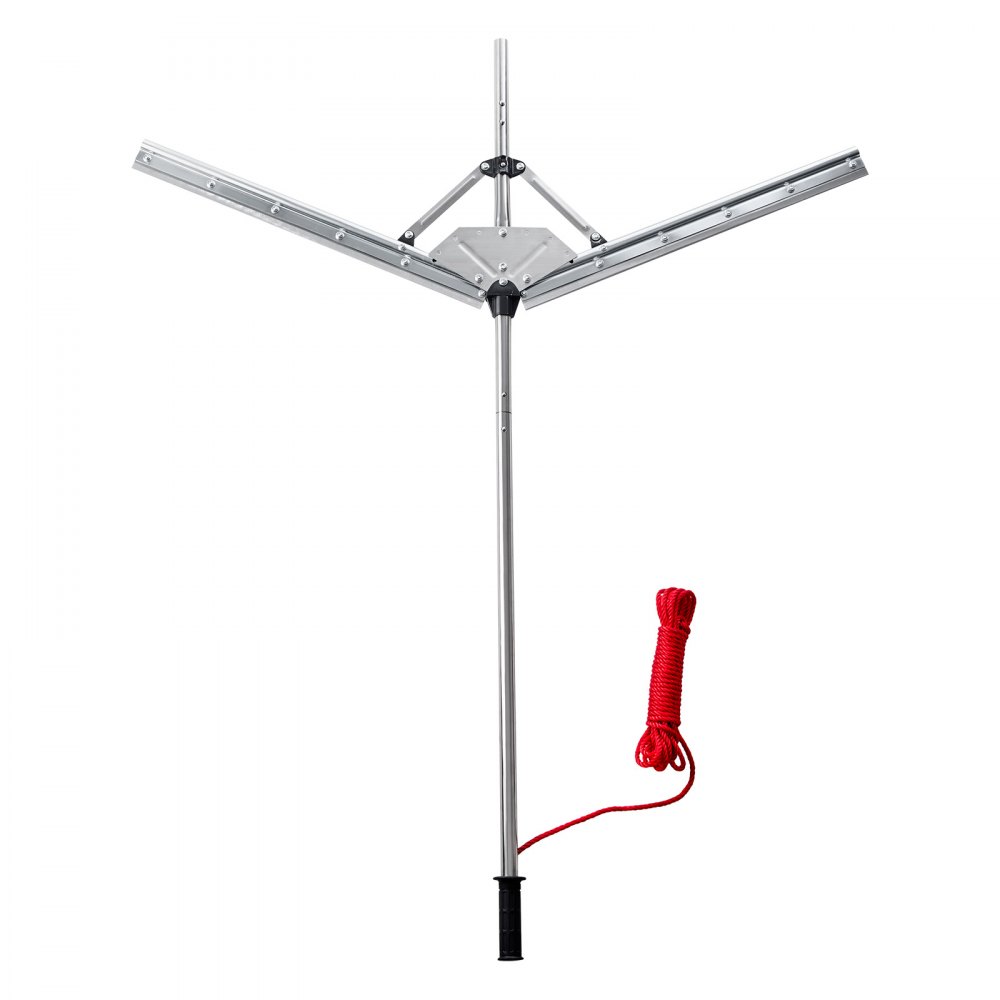 VEVOR Lake Weed Cutter, Pond Aquatic Plant Cutting Tool with 48 in Max. Cut Width, Sharp and Heavy-Duty Steel Blades, Pond Rake with 30 ft Throw Rope, for Cattail, Phragmites, Lilly Pads & Chara