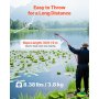 VEVOR Lake Weed Cutter, Pond Aquatic Plant Cutting Tool with 48 in Max. Cut Width, Sharp and Heavy-Duty Steel Blades, Pond Rake with 30 ft Throw Rope, for Cattail, Phragmites, Lilly Pads & Chara