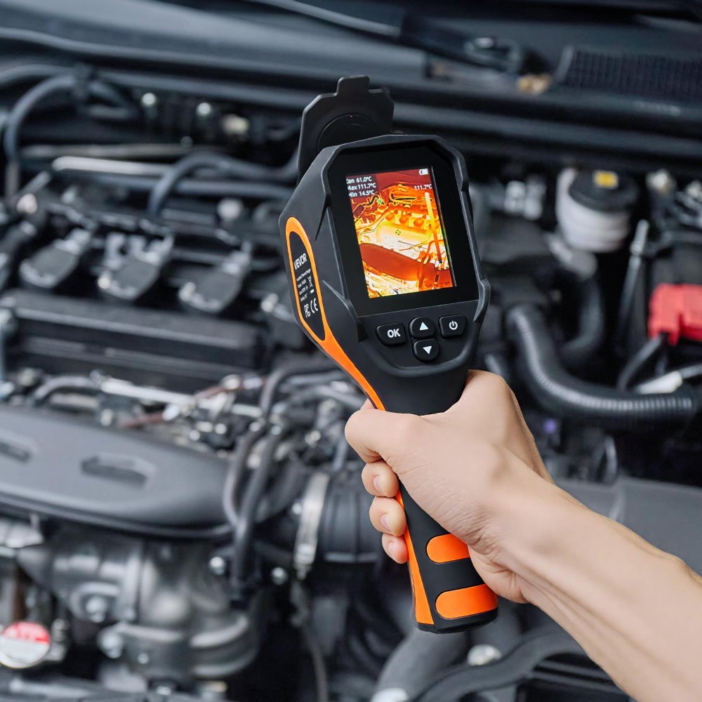 VEVOR Thermal Camera, 320 x 240 TISR Super Resolution, Thermal Imaging Camera with 2MP Visual Camera, 256 x 192 IR Resolution, 25 HZ Refresh Rate, -4°F to 1022°F, 4 Image Modes & 6 Color Palettes