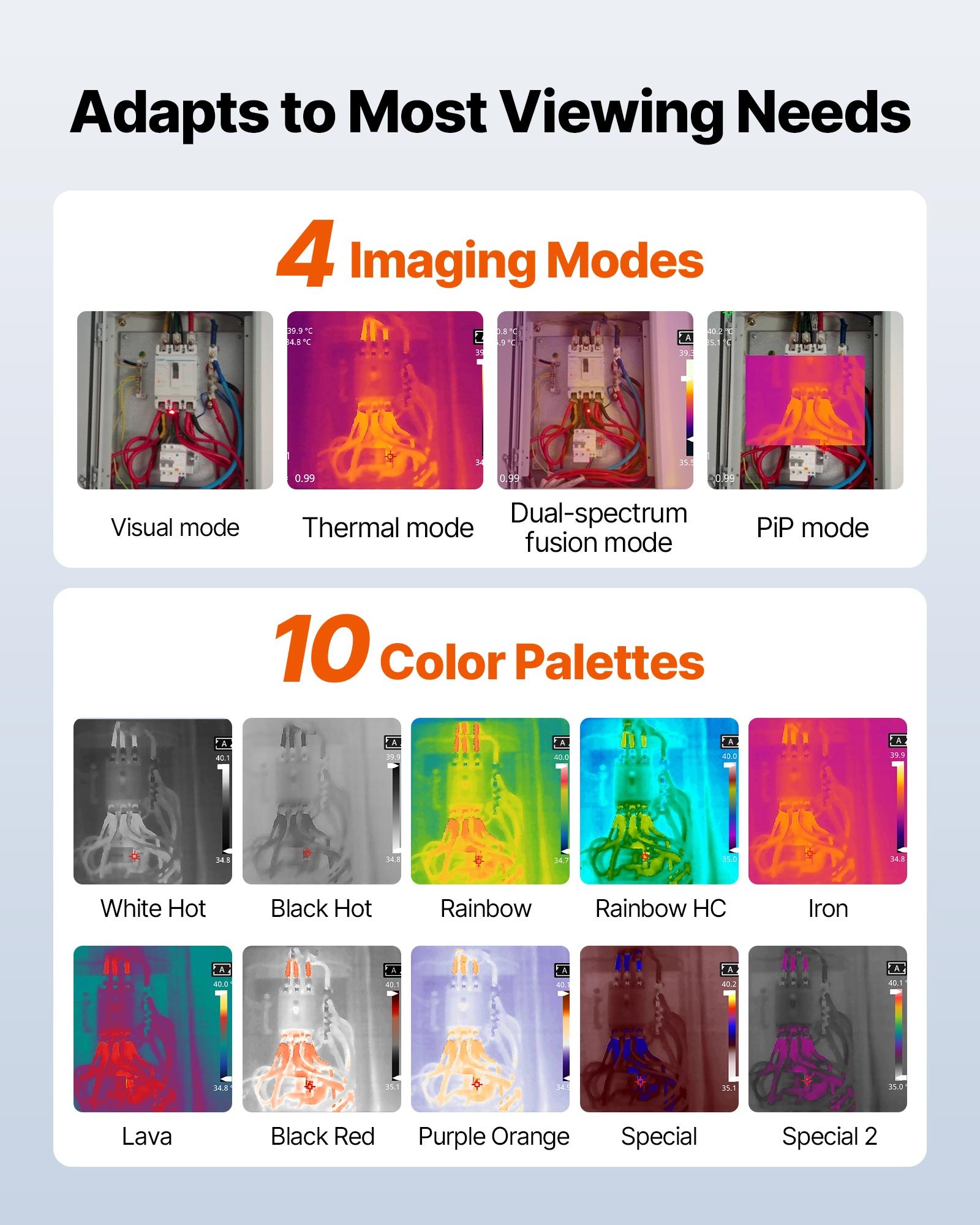 VEVOR Thermal Camera, 384 x 288 IR Resolution, Handheld Thermal Imaging Camera with 5MP Visual Camera, 30HZ Refresh Rate Infrared Imager with 3.5-Inch Touch Screen, -4°F to 1022°F, WIFI Supported