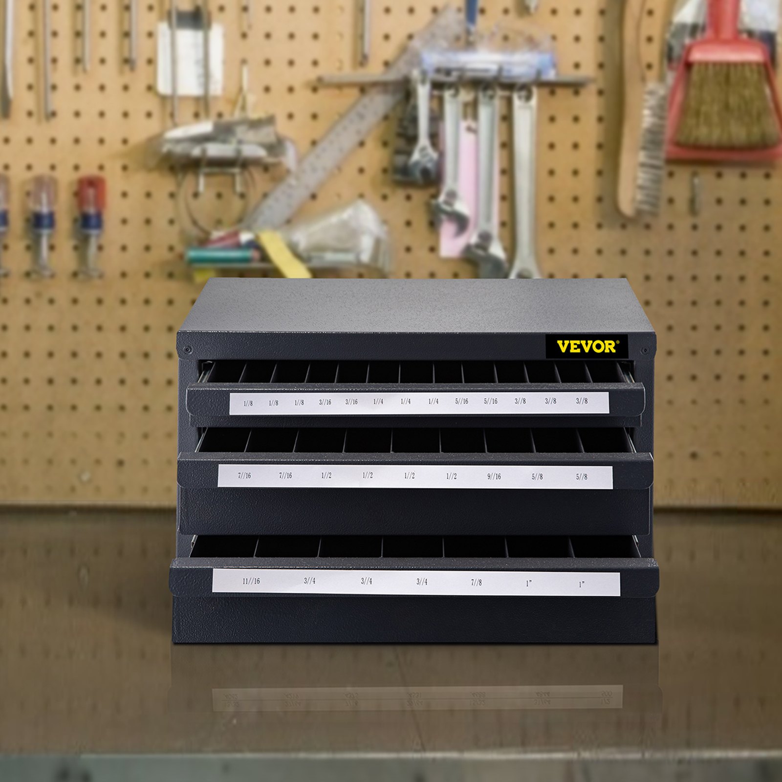 VEVOR Vingerfrees Dispenserkast Freesdispenser 3 lades3,18-25,4 mm Schroeven