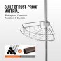 VEVOR 56" to 114" High Shower Corner Caddy Tension Pole Rust-Proof Tension Pole