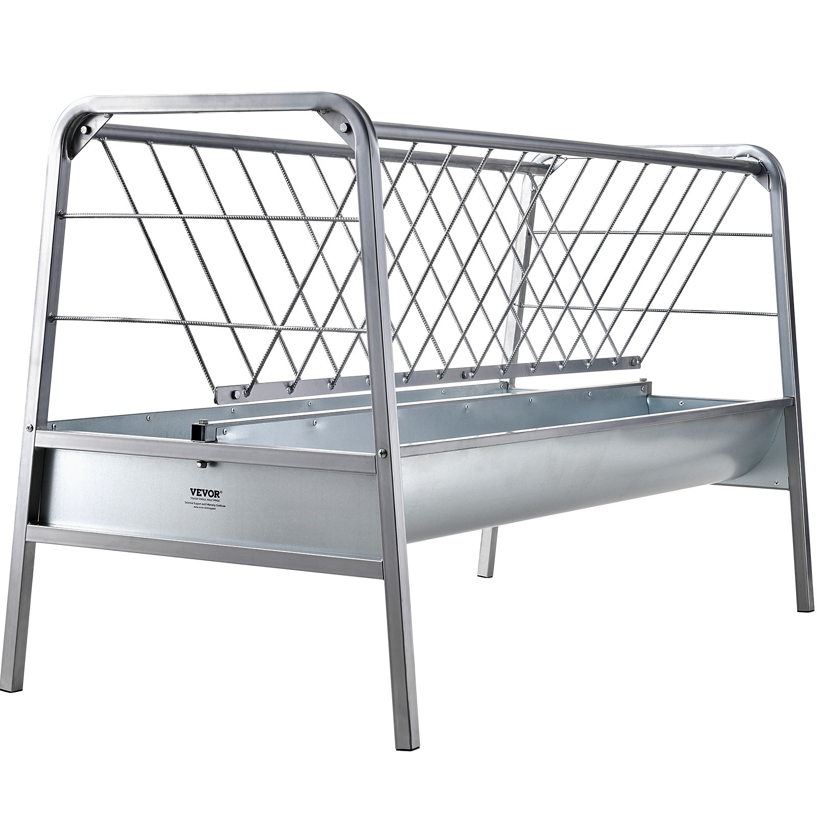 VEVOR vee hooirek, 2-in-1 graan- en hooivoeder, hooirek met een capaciteit van 80 gallon, 1471 mm lange geiten hooivoeder, stalen graan- en hooihouder voor schapenstallen