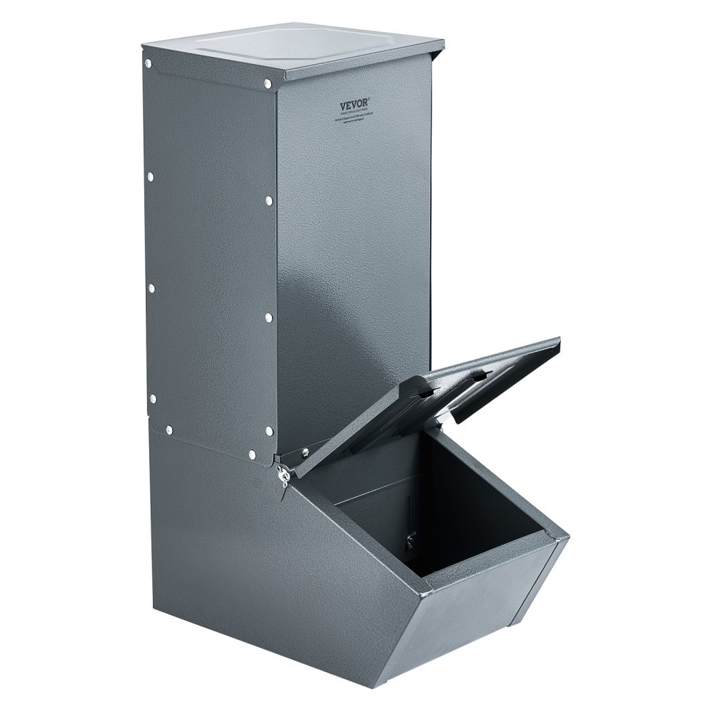 VEVOR Hog Feeder, 2.2 Bushel Capacity, Single Door Pig Feeder, Heavy Duty Steel Piglets Feeder, Multipurpose Trough Creep Feeder, Outdoor Livestock Feeder Farm Accessory for Feeding up to 5 Hogs
