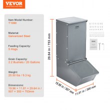 VEVOR voerdispenser voerbox voerbak varkensvoerbak 507x300x753mm