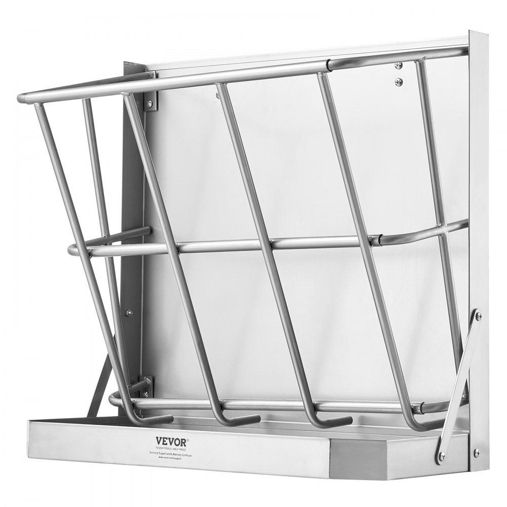 VEVOR hooiruif voor vee, 610 x 297 x 584 mm, 2-in-1 voerbak voor hooi en graan, aan de muur te bevestigen hooiruif met voerbak, voerbak voor geiten, stevig stalen voerruif voor schapen en paarden, voerdispenser
