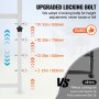 VEVOR livestock stand showcasing upgraded locking bolt system with 4 height adjustment levels.