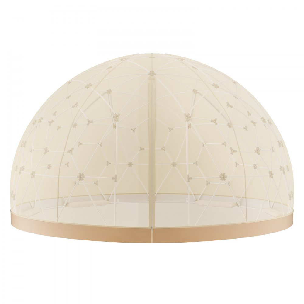 VEVOR Dome Bubble Tent, 12FT Double Cover ( Transparent & Light Yellow Cover), Outdoor Geodesic House Shelter, Upgraded Igloo Tent Waterproof for Camping, Patio, Dining Backyard, Party