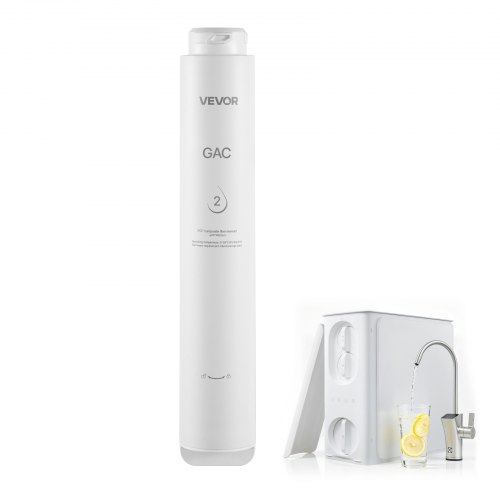 VEVOR GAC actieve kool vervangingscartridge voor omgekeerde osmose-systemen (RO-systemen), 5 μm, eenvoudig te vervangen binnen 12 maanden, voor omgekeerde osmose-systemen onder de gootsteen SS-201/SS-202/SS-203/SS-204/SS-205/SS-206