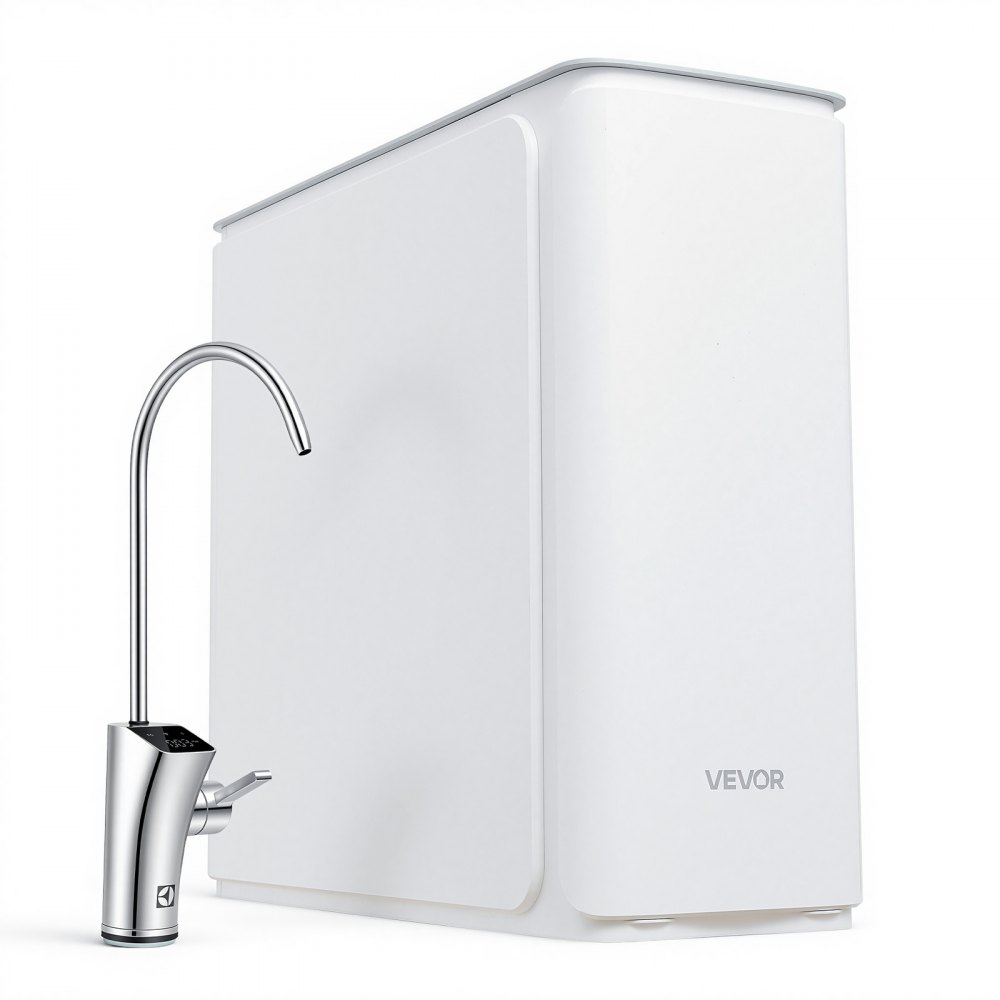 VEVOR omgekeerde osmose-systeem voor onder de gootsteen, 1000 GPD (gallons per dag), 8-traps waterfiltertank, voor huishoudelijk gebruik, 2:1 verhouding gezuiverd water/afvalwater, pH 7,5–8,5, slimme roestvrijstalen kraan met TDS-weergave, filtervervanging in 3 seconden, CE-gecertificeerd