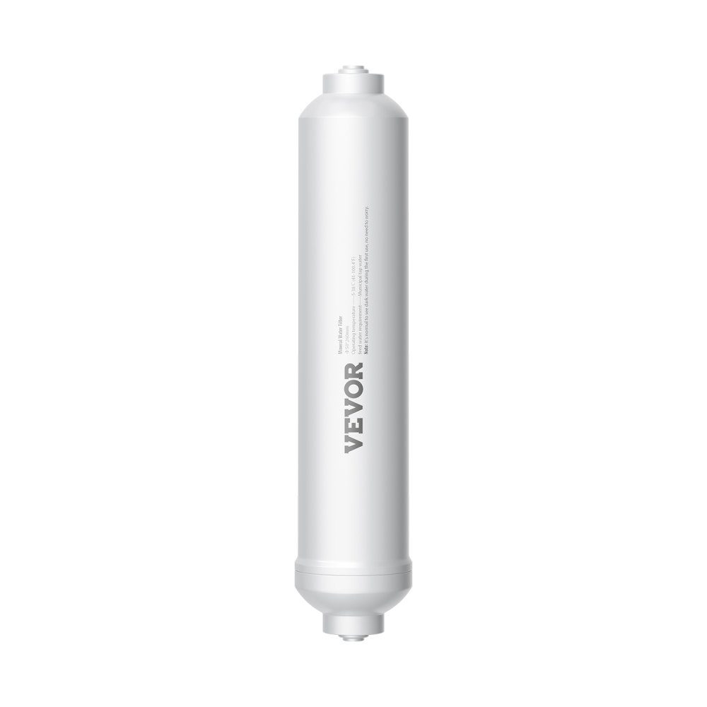 VEVOR Remineralization Filter, 1100 Gallons Remineralization Water Filter Replacement, 1/4" Quick Connect Mineral Filter, Restore Essential Minerals for Water Purifier, Under Sink Water Filter System