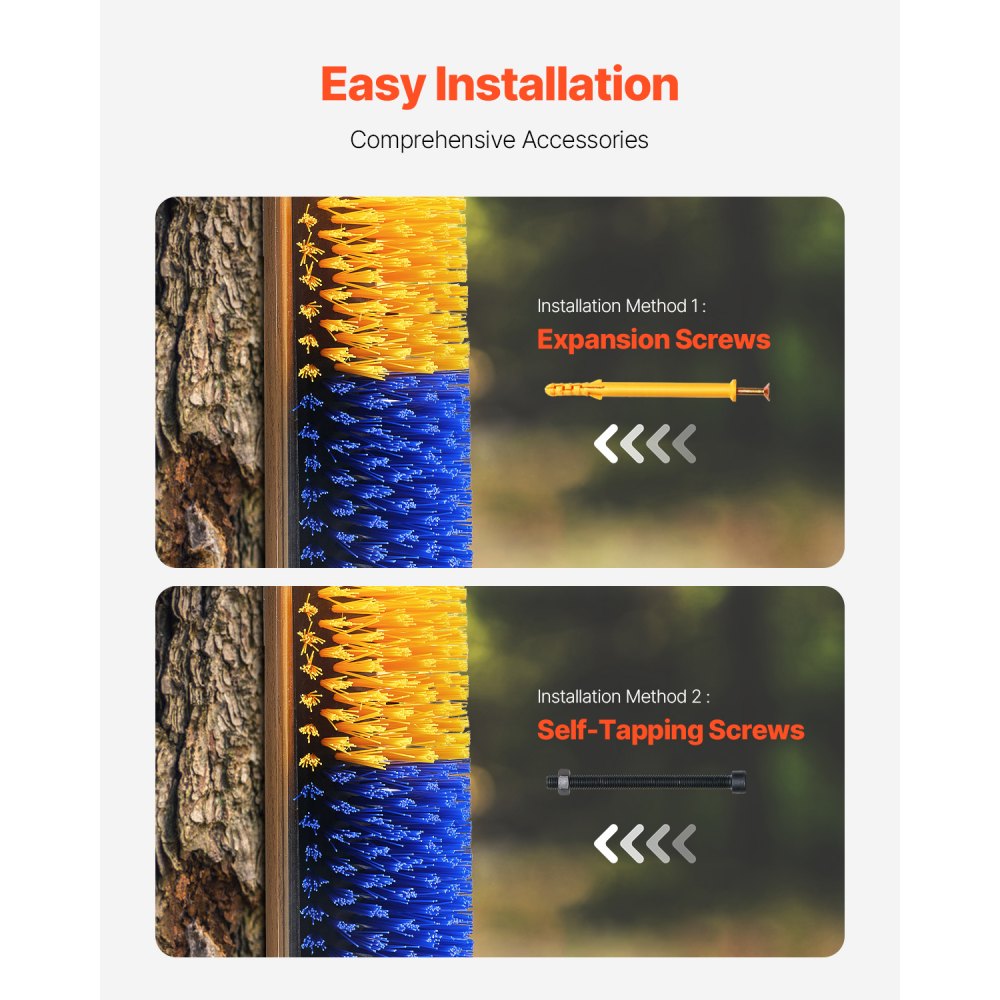 VEVOR Veeborstel, set van 3 veeborstels met 6 schroeven, 51 x 19 x 10 cm Schrobborstel, voor het verlichten van jeuk & reiniging, verzorging & als krabpaal voor paarden, varkens en vee