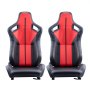 VEVOR Racing Seat Verstelbare Racing Cockpit met brede kantelhoek en zeer veerkrachtig schuim 2 stuks Racing Chair met zacht PVC-leer en Q235B-schuif, geschikt voor raceauto's en go-karts