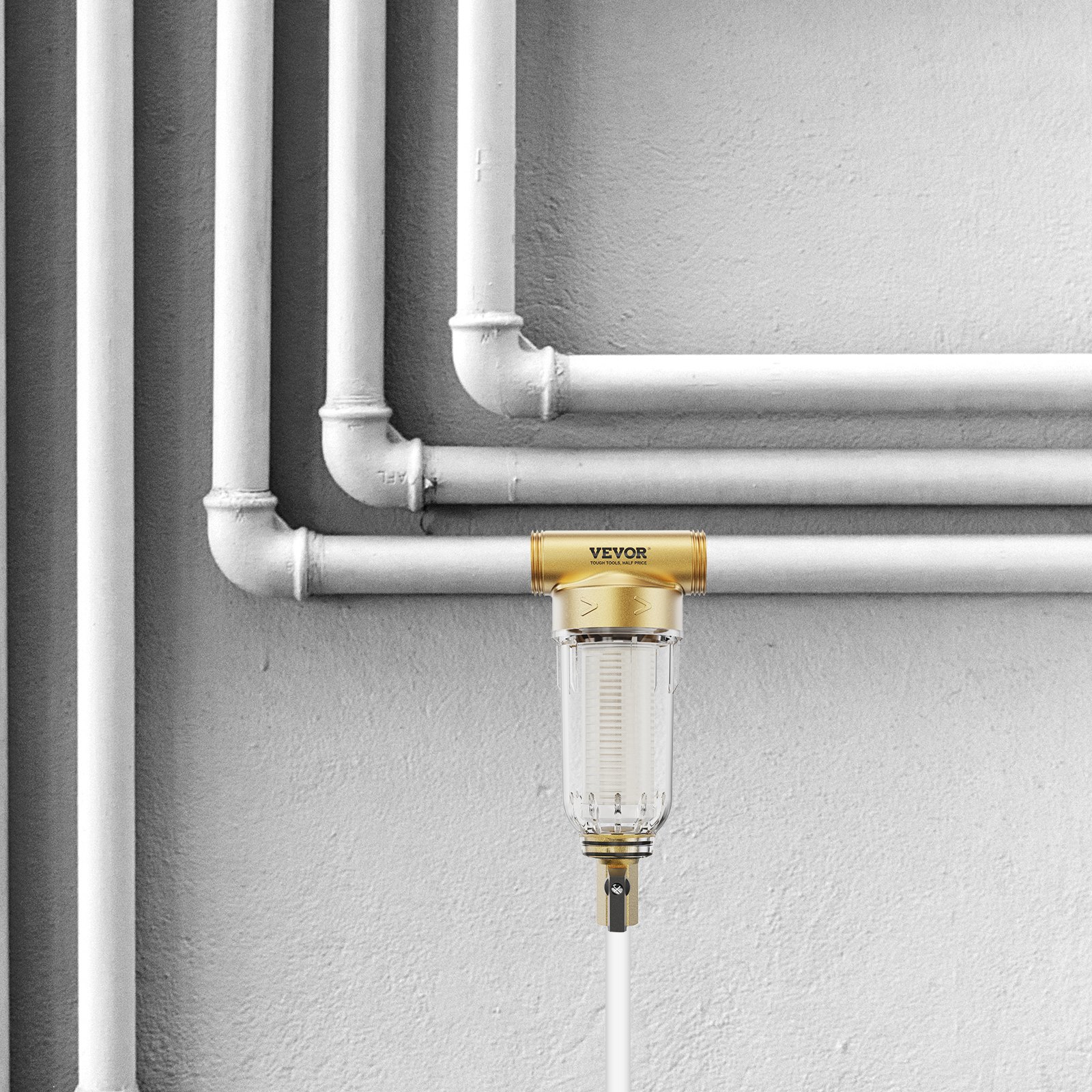 VEVOR Spin-Down-filter, 40 micron + 30 micron fijne filtratie, hele huis sedimentfilter voor putwater, 3/4-inch GF + 1-inch GM, 4 t/u hoge stroomsnelheid, voor waterfiltratiesystemen