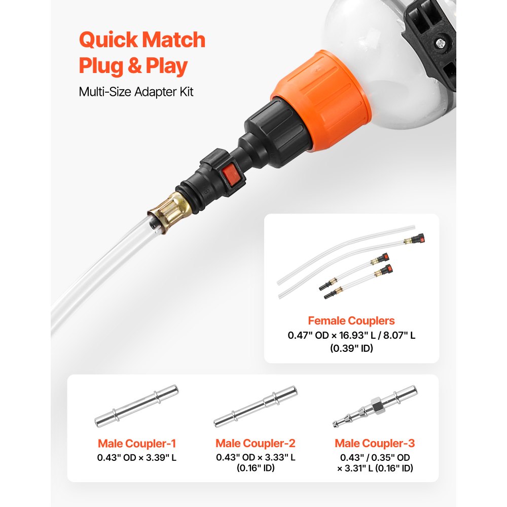 VEVOR 1.5 L Fluid Extractor, Manual Automotive Fluid Pump Extractor, Oil Syringe with Long Hose and Extension Tubes Easy Oil Change, Suction Pump for Lawn Mowers Cars Ships Golf Carts Motorcycles