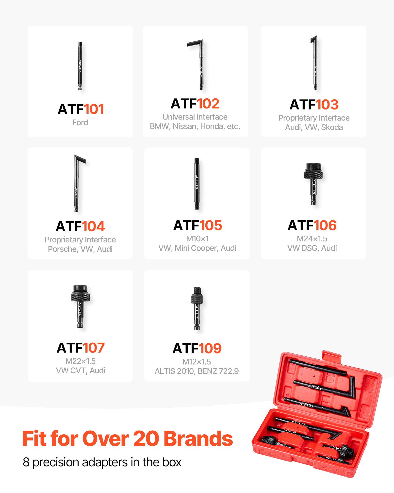 VEVOR versnellingsbakoliepomp, 7,5 liter inhoud, handmatige ATF-olievuller met 8 ATF-adapters en 120 cm uitlaat, olieafzuigpomp met HDPE-tank voor auto's en grasmaaiers