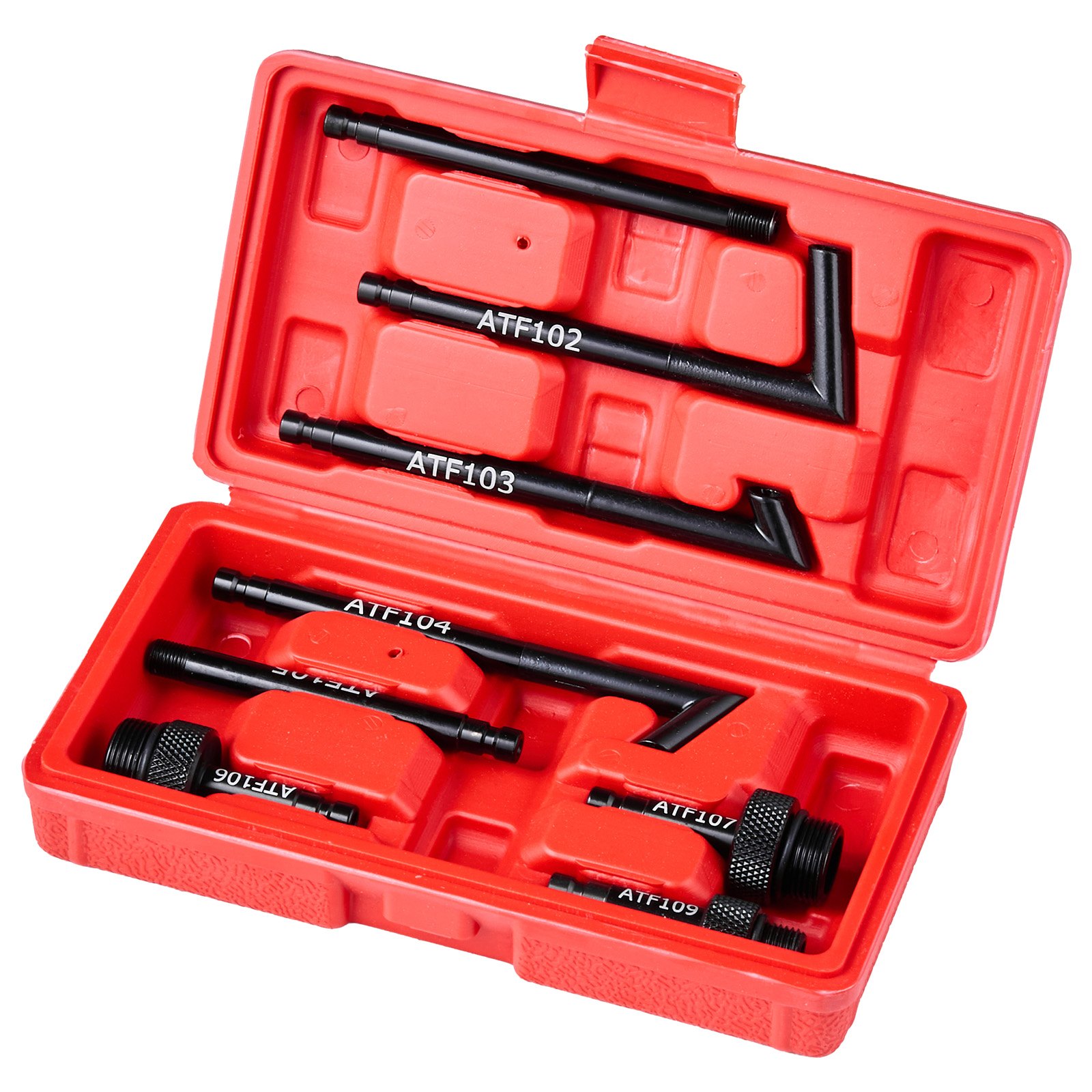 VEVOR versnellingsbakoliepomp, 7,5 liter inhoud, handmatige ATF-olievuller met 8 ATF-adapters en 120 cm uitlaat, olieafzuigpomp met HDPE-tank voor auto's en grasmaaiers