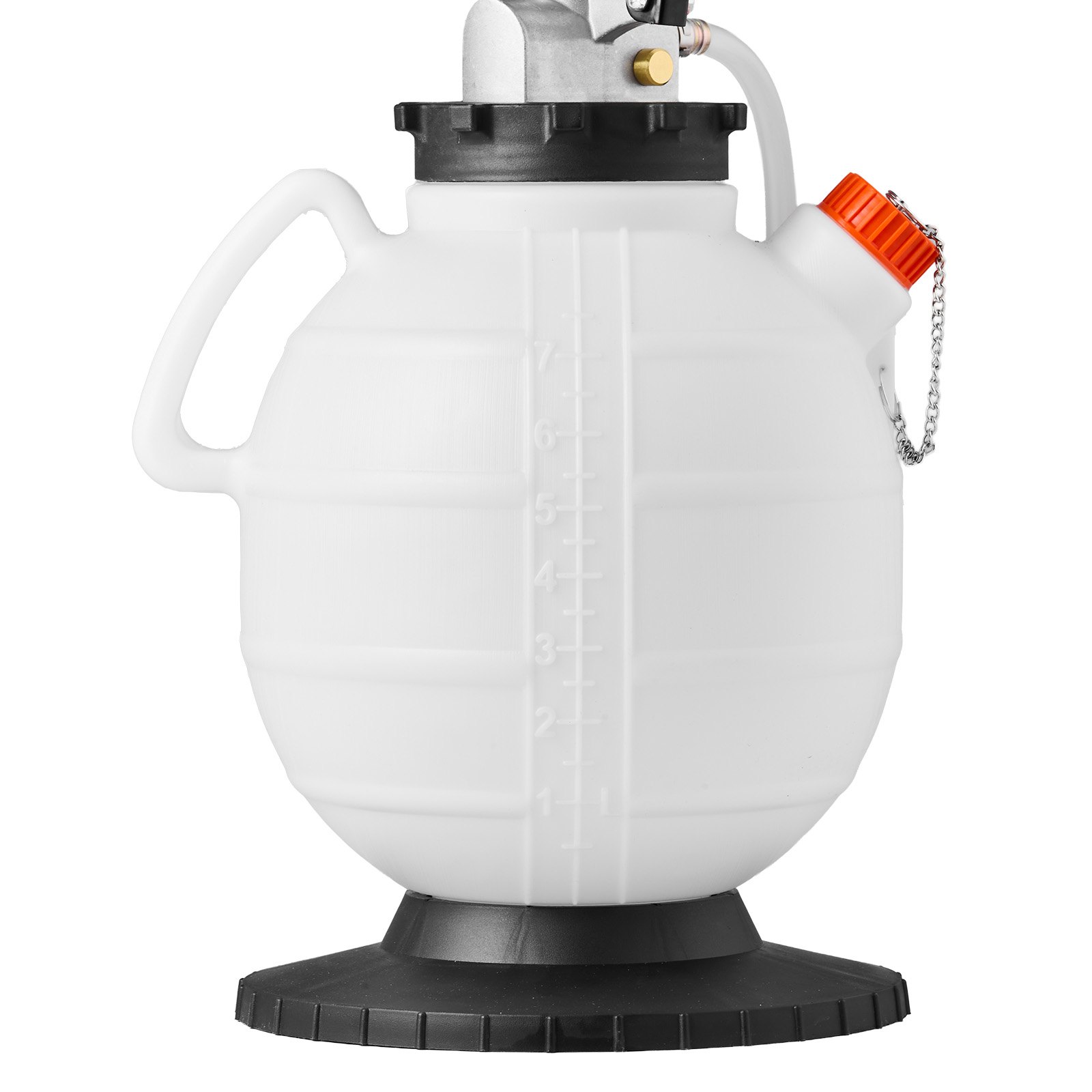 VEVOR versnellingsbakoliepomp, 7,5 liter inhoud, handmatige ATF-olievuller met 8 ATF-adapters en 120 cm uitlaat, olieafzuigpomp met HDPE-tank voor auto's en grasmaaiers
