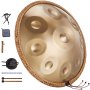 VEVOR Handpan, 55 cm, 9 tonen, D-mineur handtrommel, druminstrument met mallets, 440 Hz handpanstandaard en draagtas, Healing Steel Sound Drum, percussie-instrumenten voor volwassenen en beginners