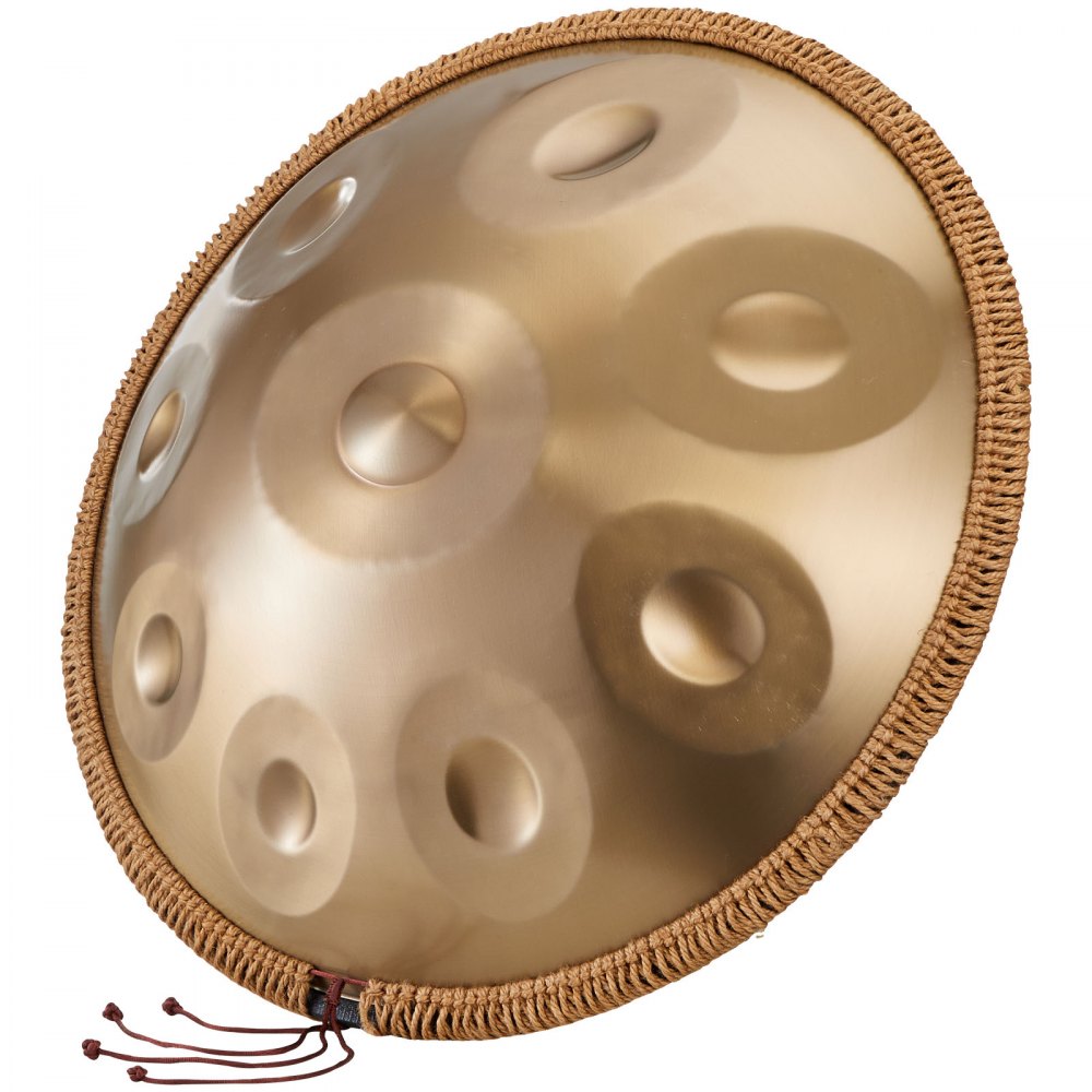 VEVOR Handpan Drum, 55 cm, 9-tonige stalen tongtrommel, 432 Hz, D mineur, met geweven randbescherming, 2 mallets en draagtas, kleurecht percussie-instrument voor professionele optredens.