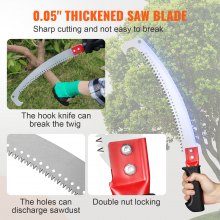 VEVOR telescopic pruning saw, manual tree saw, 1.4-3 m adjustable pole pruner with 8 rods, pruning shears, telescopic blade made of carbon steel. Reach up to 298 cm for pruning branches, bushes, trunks