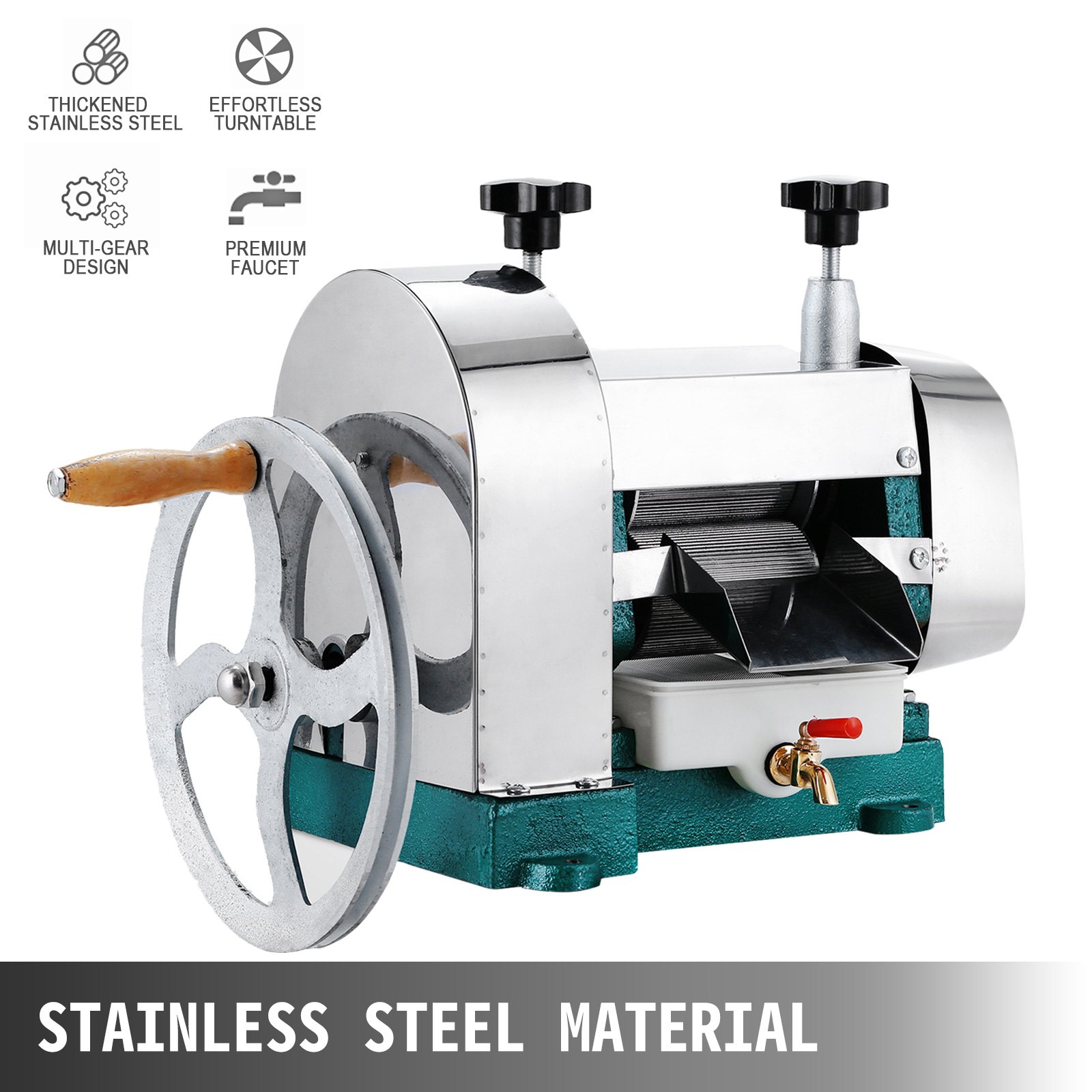 VEVOR Commerciële RVS Handmatige Suikerriet Juicer Extractor Sugarcane Press